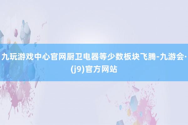 九玩游戏中心官网厨卫电器等少数板块飞腾-九游会·(j9)官方网站