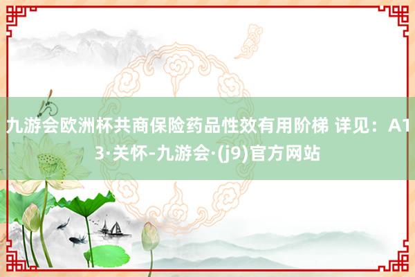 九游会欧洲杯共商保险药品性效有用阶梯 　　详见：A13·关怀-九游会·(j9)官方网站