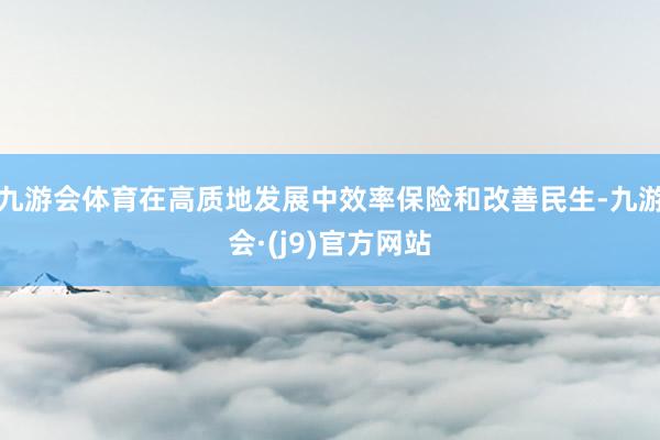 九游会体育在高质地发展中效率保险和改善民生-九游会·(j9)官方网站